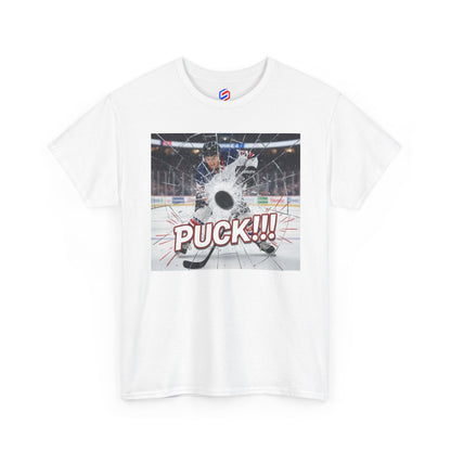 Hockey 'PUCK!!!' Graphic Tee — Ice Rink Shooter T-Shirt
