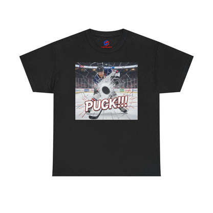 Hockey 'PUCK!!!' Graphic Tee — Ice Rink Shooter T-Shirt