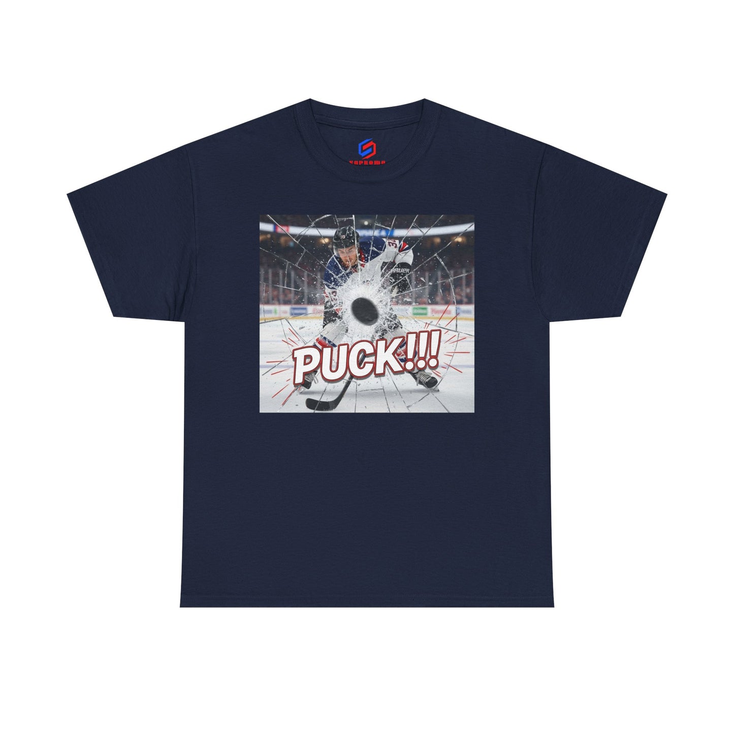Hockey 'PUCK!!!' Graphic Tee — Ice Rink Shooter T-Shirt