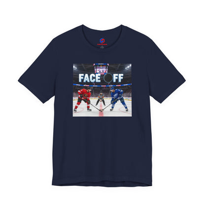 Hockey Face-Off T-Shirt – Ice Hockey Players Graphic Tee
